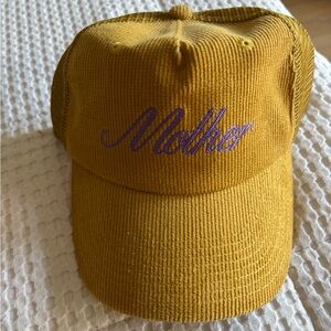 MOTHER Mustard Yellow Cap with Purple Embroidery